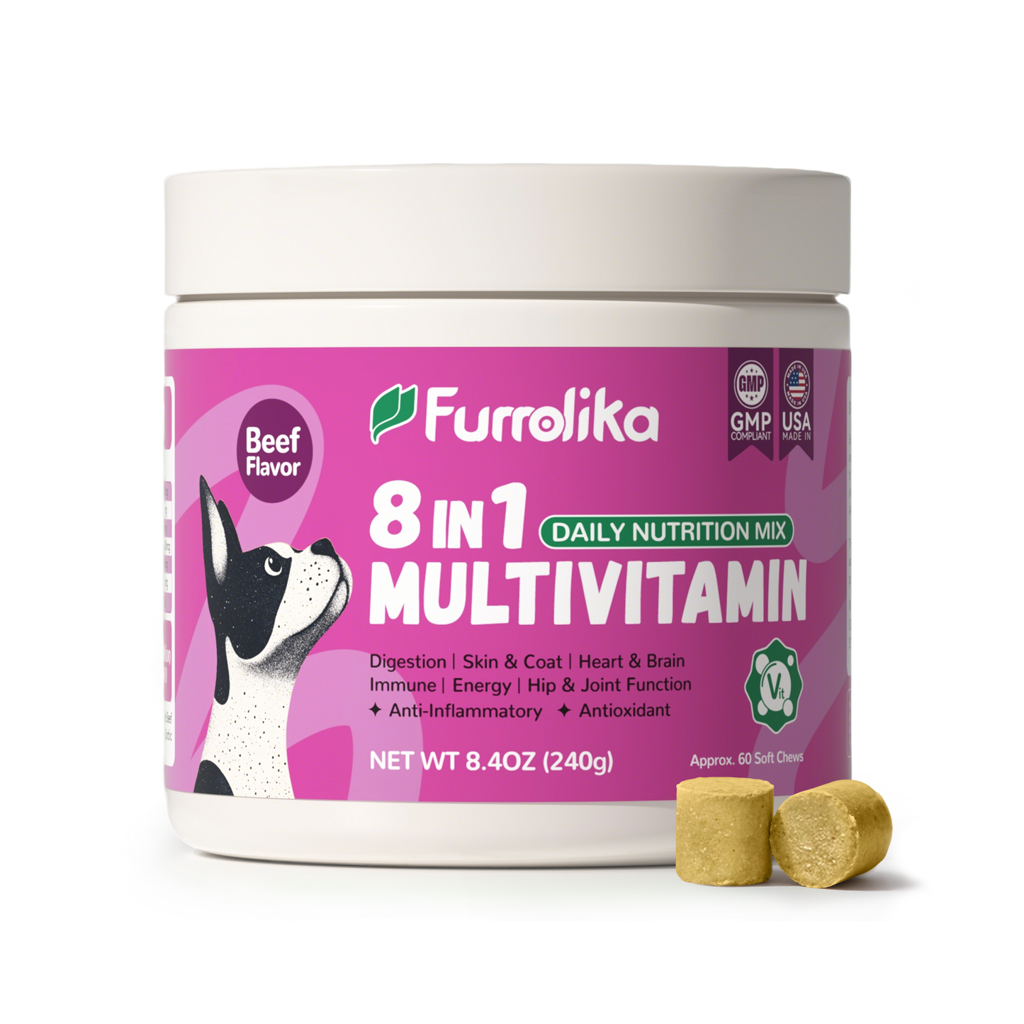 Furrolika 8 in 1 Multivitamin Soft Chews for Dogs