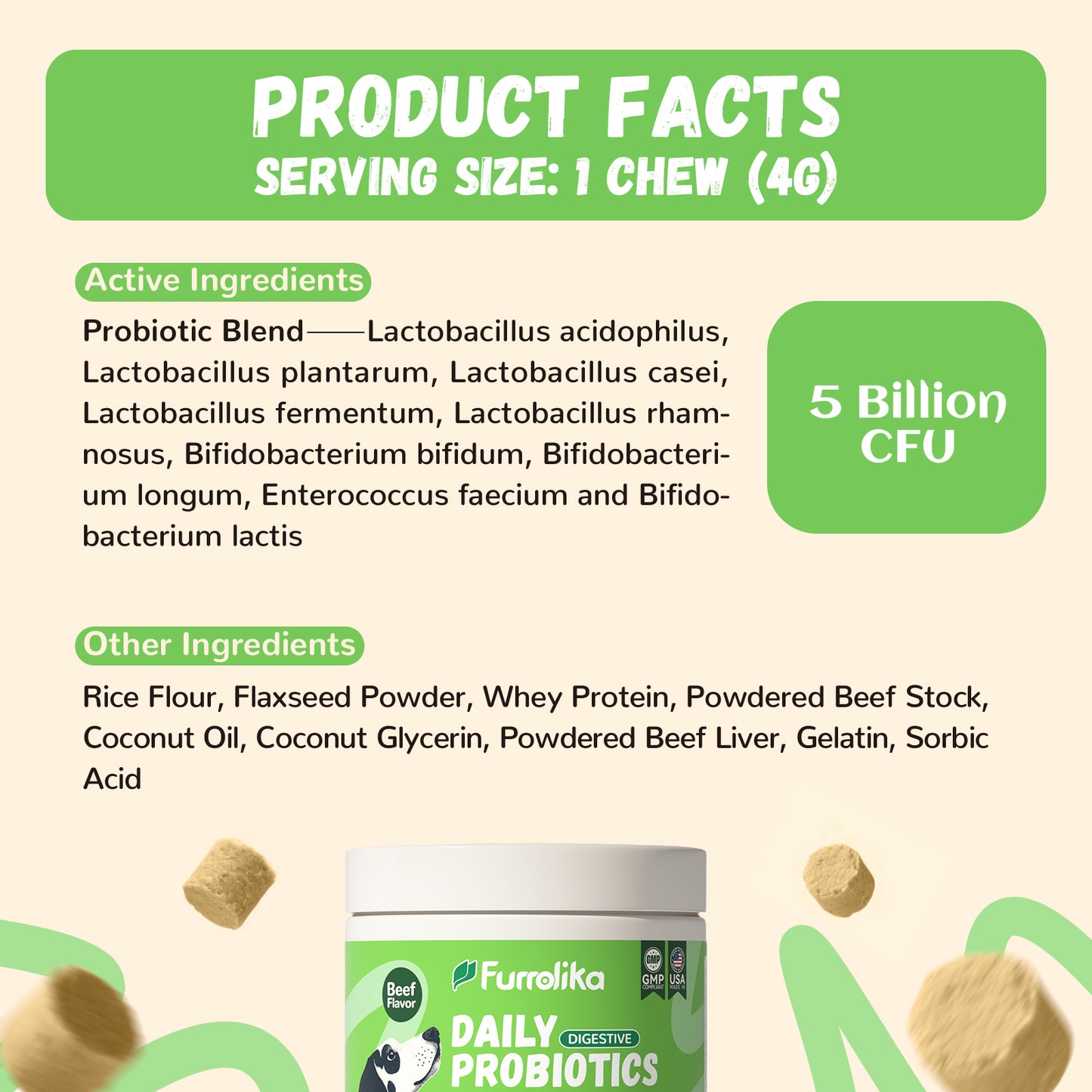 Furrolika Probiotics Soft Chews for Dogs