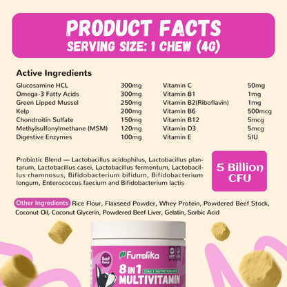 Furrolika 8 in 1 Multivitamin Soft Chews for Dogs